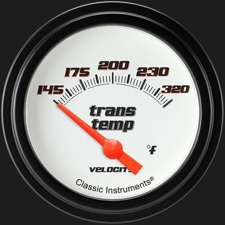 Classic Instruments Velocity White 2 5/8" Transmission Temperature Gauge - VS227WBLF
