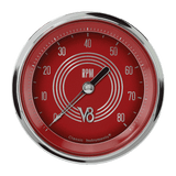 Classic Instruments V8 Red Steelie 3 3/8" Tachometer - V8RS80SHC