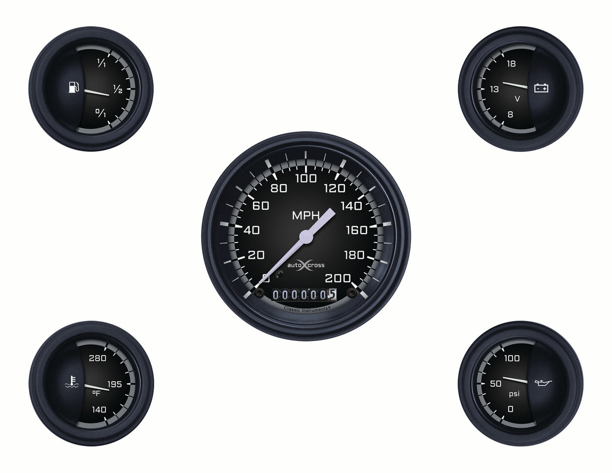 Classic Instruments Auto Cross Gray 6 Gauge Set - AX00GBLF
