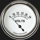 Classic Instruments Classic White 2 5/8" Volt Gauge - CW230SLF