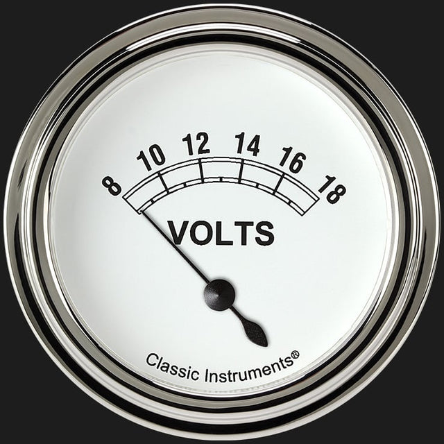 Classic Instruments Classic White 2 5/8" Volt Gauge - CW230SLF
