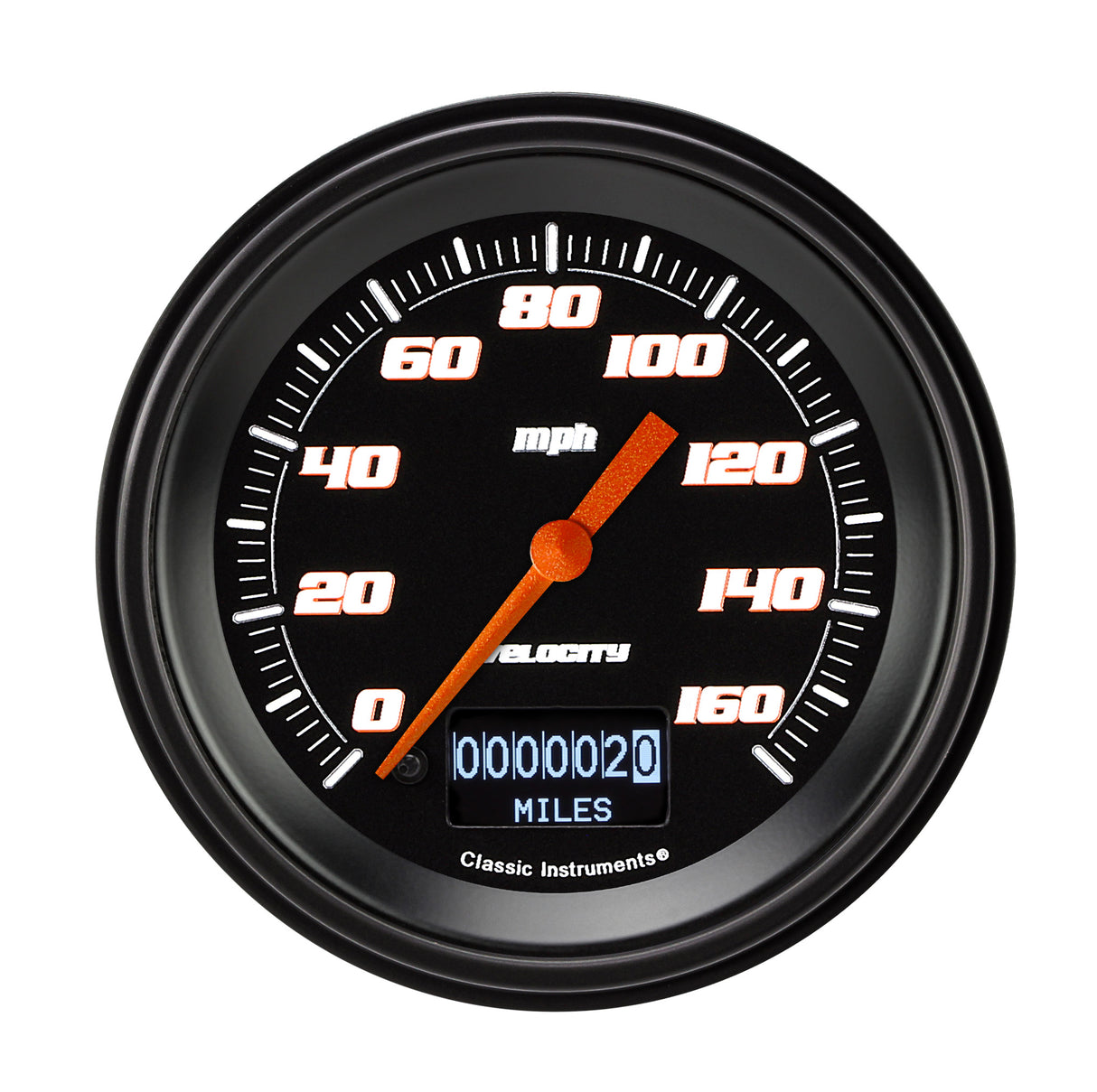 Classic Instruments Velocity Black 3 3/8" Speedometer with Information Screen - VS55DBBLF