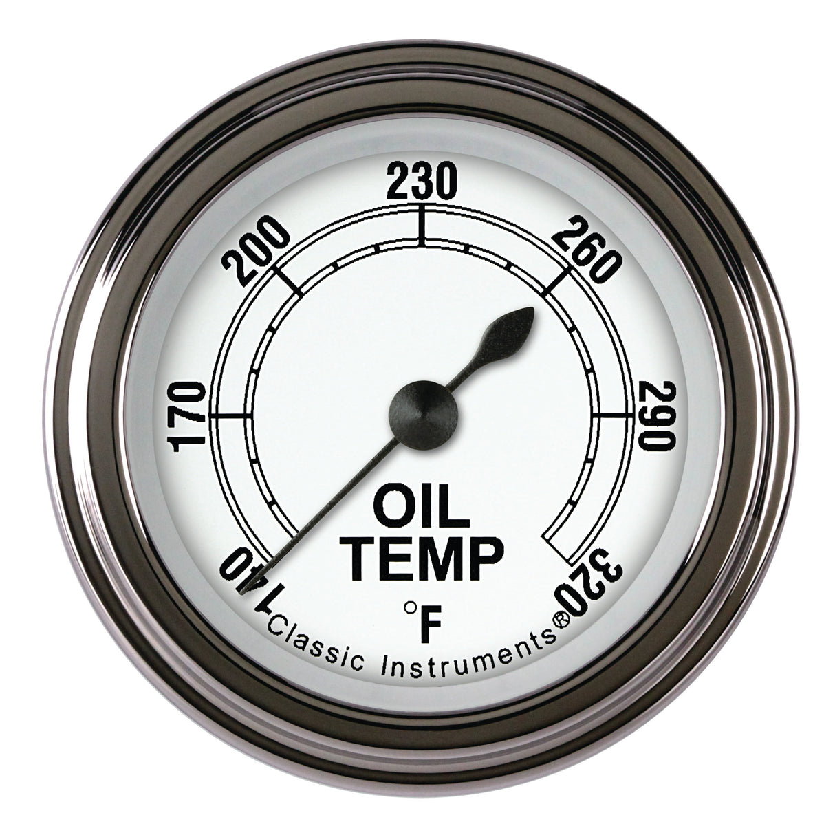 Classic Instruments Classic White 2-1/8" Oil Temperature Gauge - CW128SLF