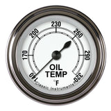 Classic Instruments Classic White 2-1/8" Oil Temperature Gauge - CW128SLF