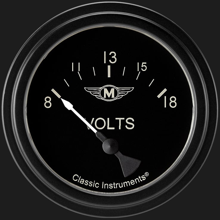 Classic Instruments Moal Bomber 2 5/8" Volt Gauge - MA230BLF