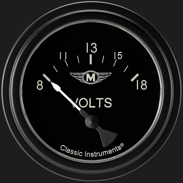 Classic Instruments Moal Bomber 2 5/8" Volt Gauge - MA230BLF