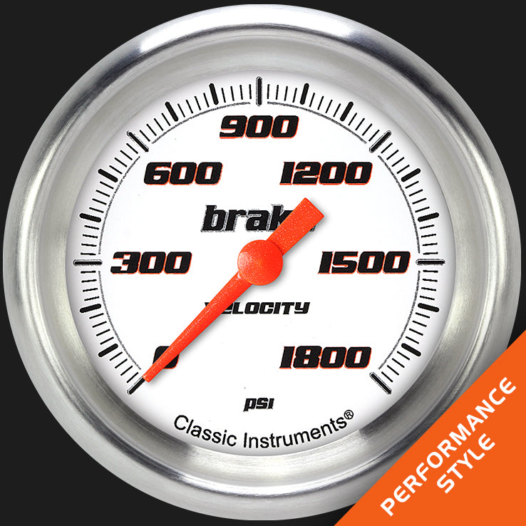 Classic Instruments Velocity White 2 5/8" Brake Pressure Gauge - VS367WAPF