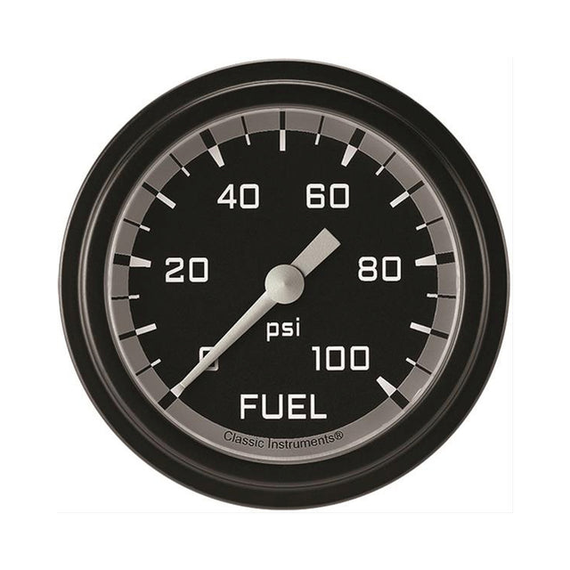 Classic Instruments Autocross Gray 2 5/8" Fuel Pressure Gauge, 100 psi - AX346GBLF