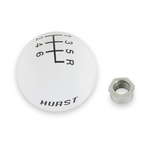 Hurst Shift Knob - 6 Speed - White - 1630040