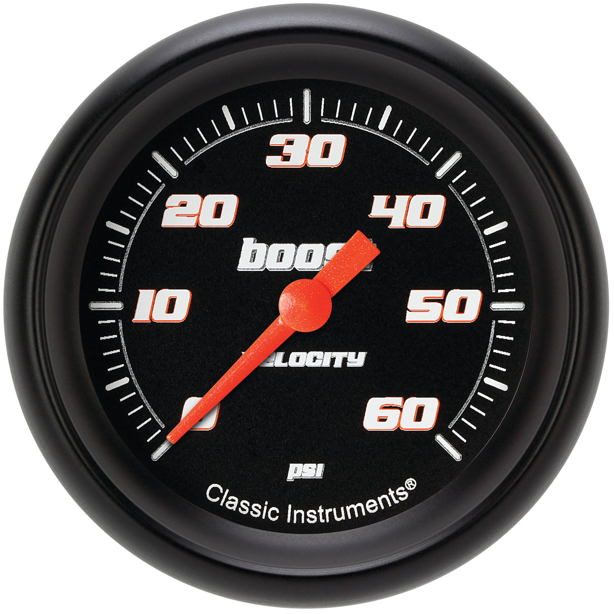 Classic Instruments Velocity Black 2-5/8" Boost Gauge (60 PSI) - VS343BBPF