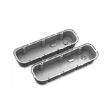 Holley 241-152 Tall M/T Valve Covers for Big Block Chevy Engines - Satin Black Finish with Machined Fins/Logo