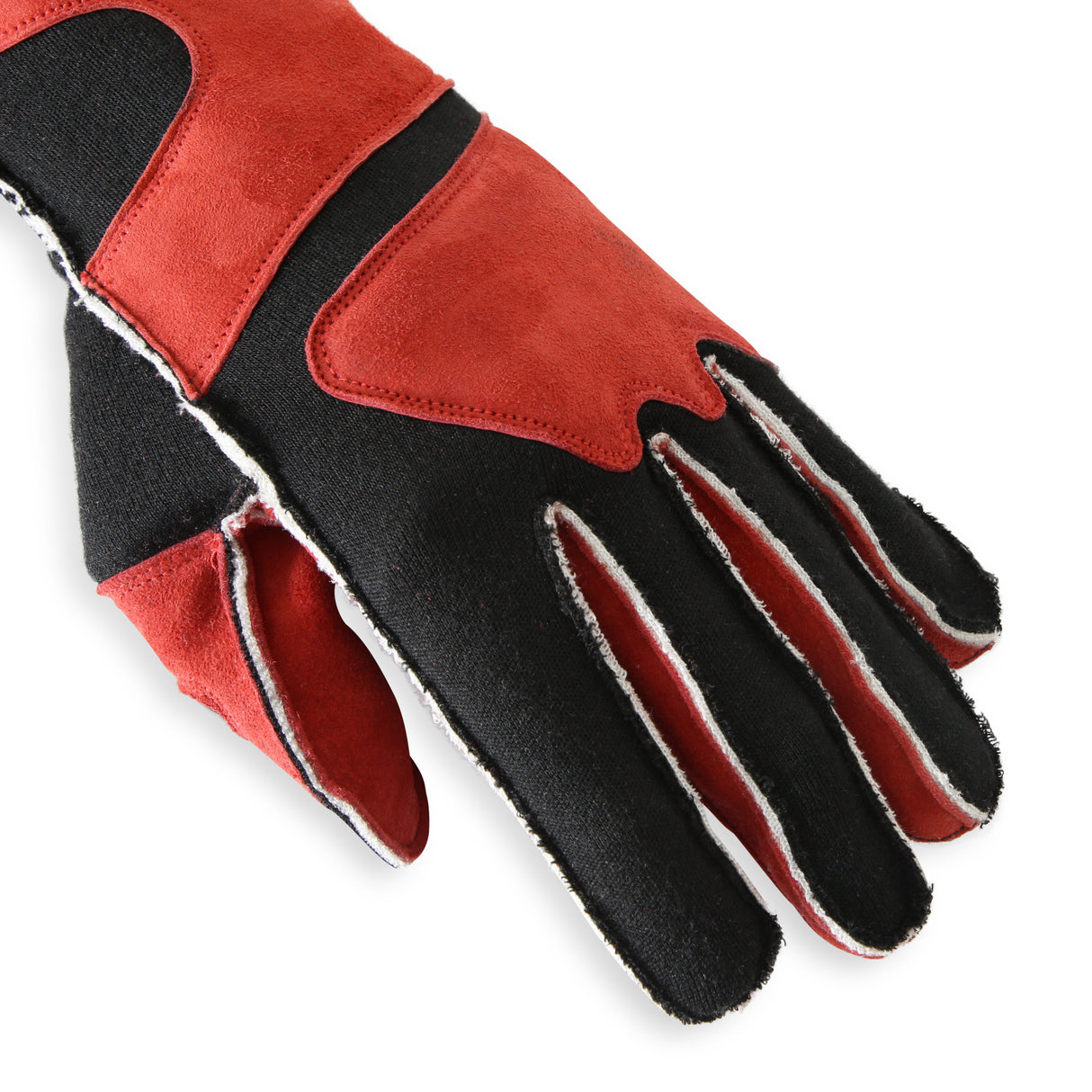 Racequip SFI 3.3/5 Red / Black Outseam Short Gauntlet Nomex Race Gloves - 2X-Large - 356107RQP