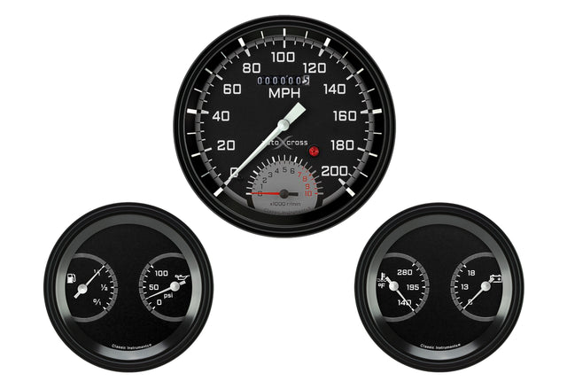 Classic Instruments AUTO CROSS GREY 5" SPEEDTACH, 2 - 3" DUA - AX61GBLF