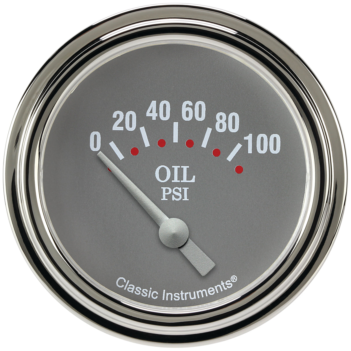 Classic Instruments Silver Gray 2-5/8" Oil Pressure Gauge - SG281SLF