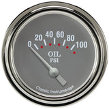 Classic Instruments Silver Gray 2-5/8" Oil Pressure Gauge - SG281SLF