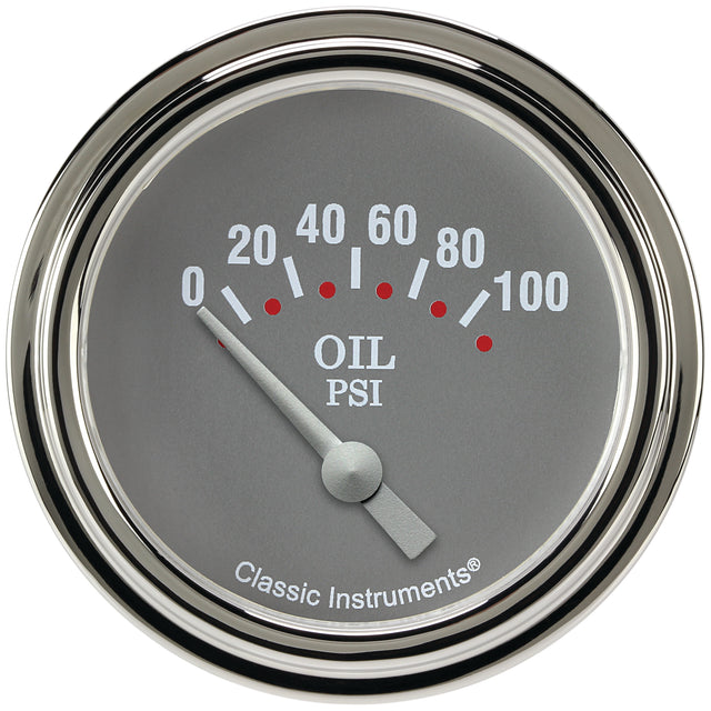 Classic Instruments Silver Gray 2-5/8" Oil Pressure Gauge - SG281SLF