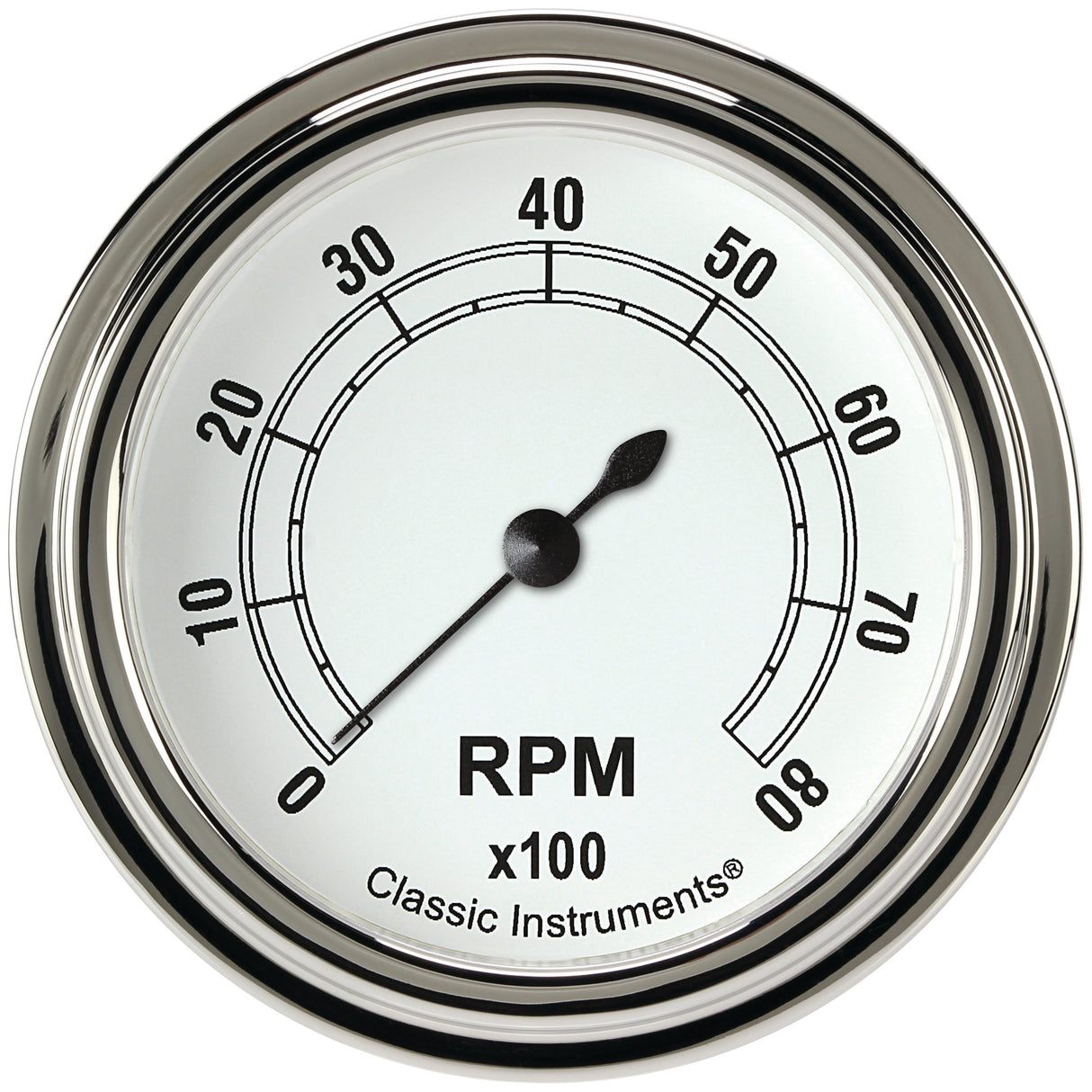 Classic Instruments Classic White 2-5/8" Tachometer Gauge - CW383SLF