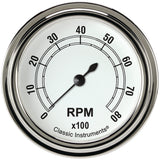 Classic Instruments Classic White 2-5/8" Tachometer Gauge - CW383SLF