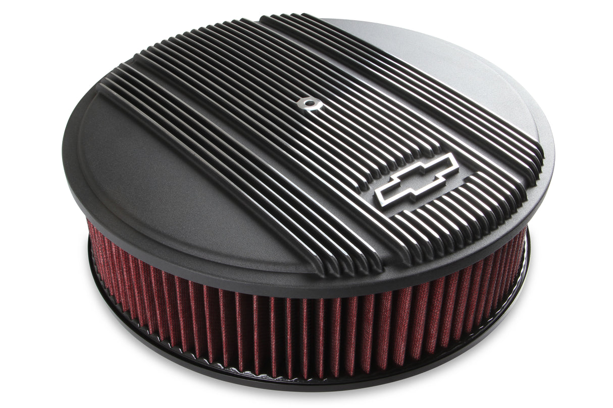 Holley 120-173 Vintage Series GM Licensed Air Cleaner - Satin Black Machined