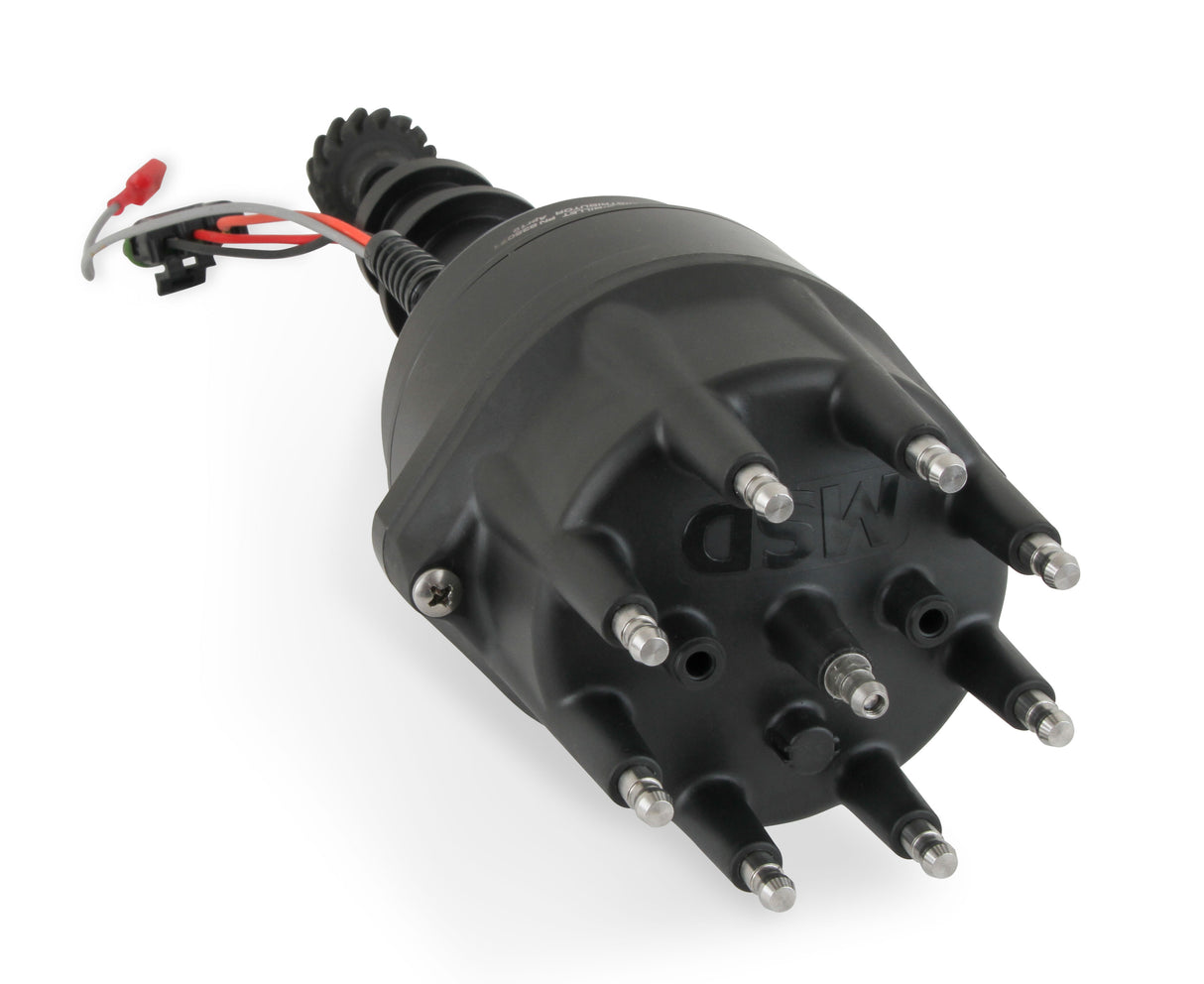 MSD Ready-to-Run Black Marine Distributor Ford 351C-460, Steel Gear - 835071