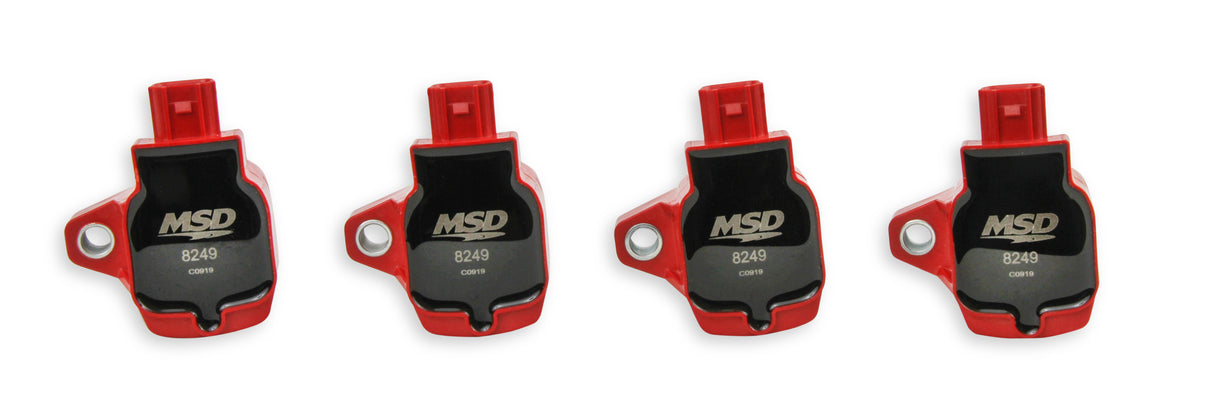 MSD Ignition Coil - Blaster Series - Honda 1.5L/2.0L/2.0L Turbo 4-cyl-Red-4-Pack - 82494