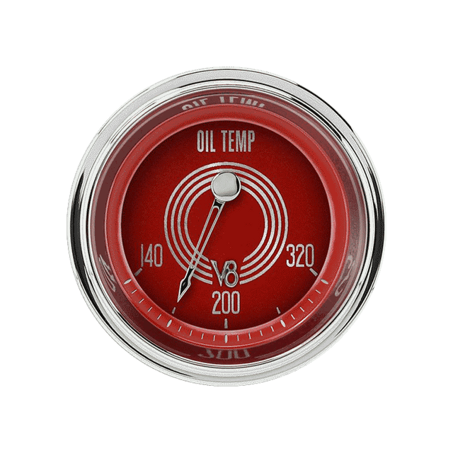 Classic Instruments V8 Red Steelie 2 1/8" Oil Temp - V8RS28SHC