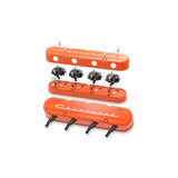 Holley 241-178 2-Piece "Chevrolet" Script Valve Cover - Gen III/IV LS - Factory Orange Machined