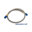 NOS Stainless Steel Braided Hose -3AN 3-foot Blue - 15070NOS