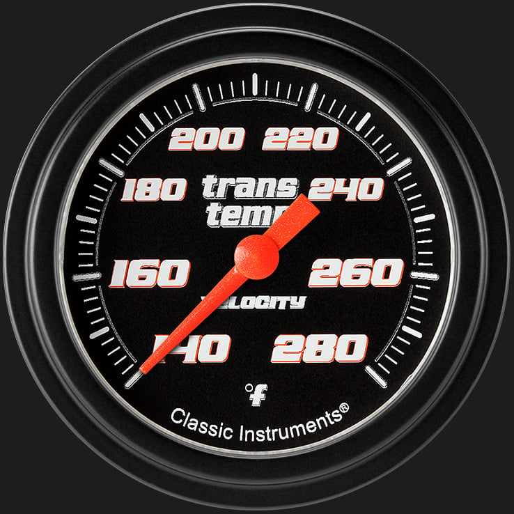 Classic Instruments Velocity Black 2 5/8" Transmission Temperature Gauge - VS327BBLF