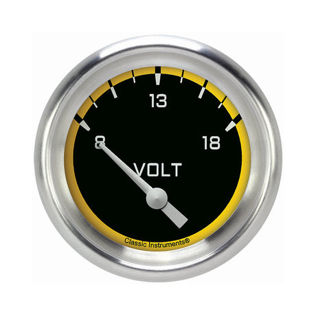 Classic Instruments Autocross Yellow 2 5/8" Volt Gauge - AX230YAPF