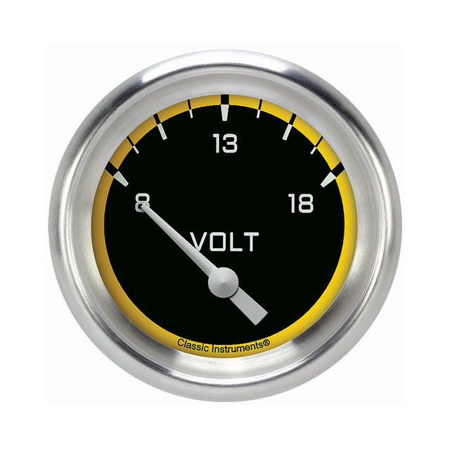 Classic Instruments Autocross Yellow 2 5/8" Volt Gauge - AX230YAPF