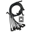 ACCEL Spark Plug Wire Set - Chevy Small Block- HEI 75-86 Wires Under Valve Cover-Black - 9018CK