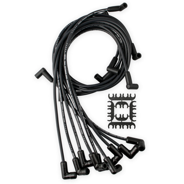ACCEL Spark Plug Wire Set - Chevy Small Block- HEI 75-86 Wires Under Valve Cover-Black - 9018CK