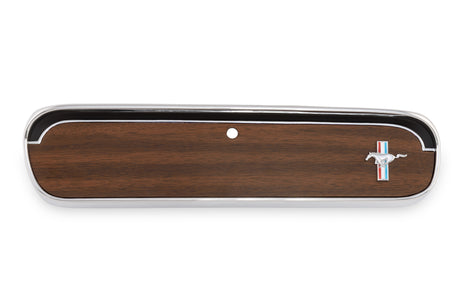 Scott Drake Glove Box Door Metal Backed Woodgrain with Running Horse Emblem - C5ZZ-6506024-C