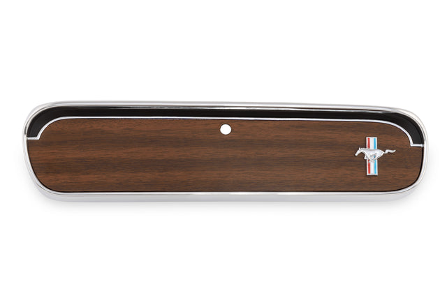 Scott Drake Glove Box Door Metal Backed Woodgrain with Running Horse Emblem - C5ZZ-6506024-C
