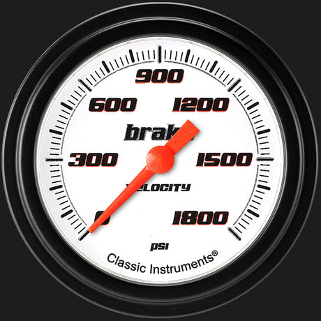 Classic Instruments Velocity White 2 5/8" Brake Pressure Gauge - VS367WBLF