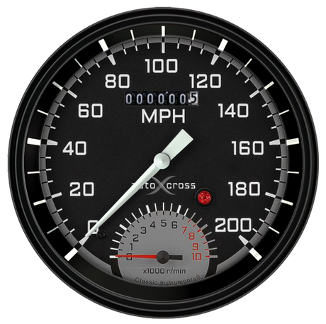 Classic Instruments AutoCross Gray 4 5/8" Speedtachular - AX50GBLF
