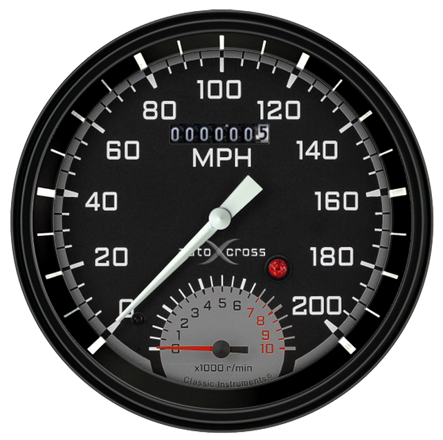 Classic Instruments AutoCross Gray 4 5/8" Speedtachular - AX50GBLF