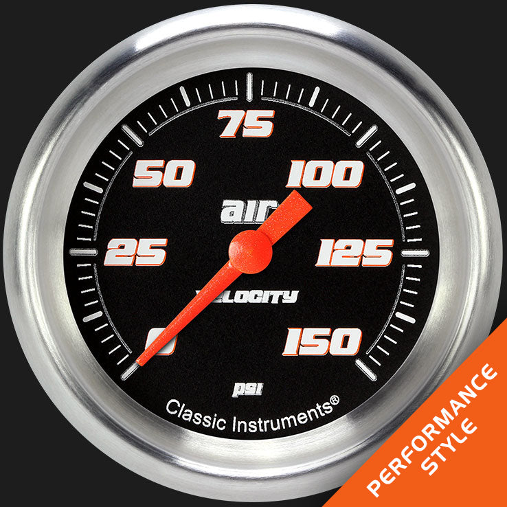 Classic Instruments Velocity Black 2 5/8" Air Pressure Gauge - VS318BAPF