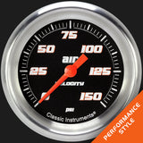 Classic Instruments Velocity Black 2 5/8" Air Pressure Gauge - VS318BAPF