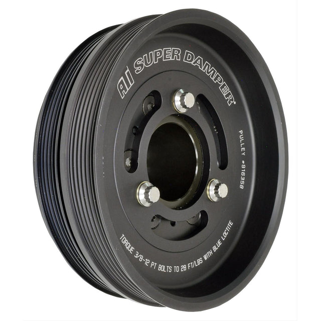 ATI Serpentine Super Damper - SFI 18.1 - Harmonic Balancer - 7.525 in OD - Black - Internal Balance - GM LS-Series