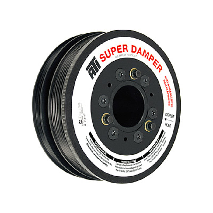 ATI Serpentine Super Damper Harmonic Balancer - 6.780" OD - SFI 18.1 - AC Pulley - Aluminum/Steel - Black - Internal Balance - Small Block Chevy
