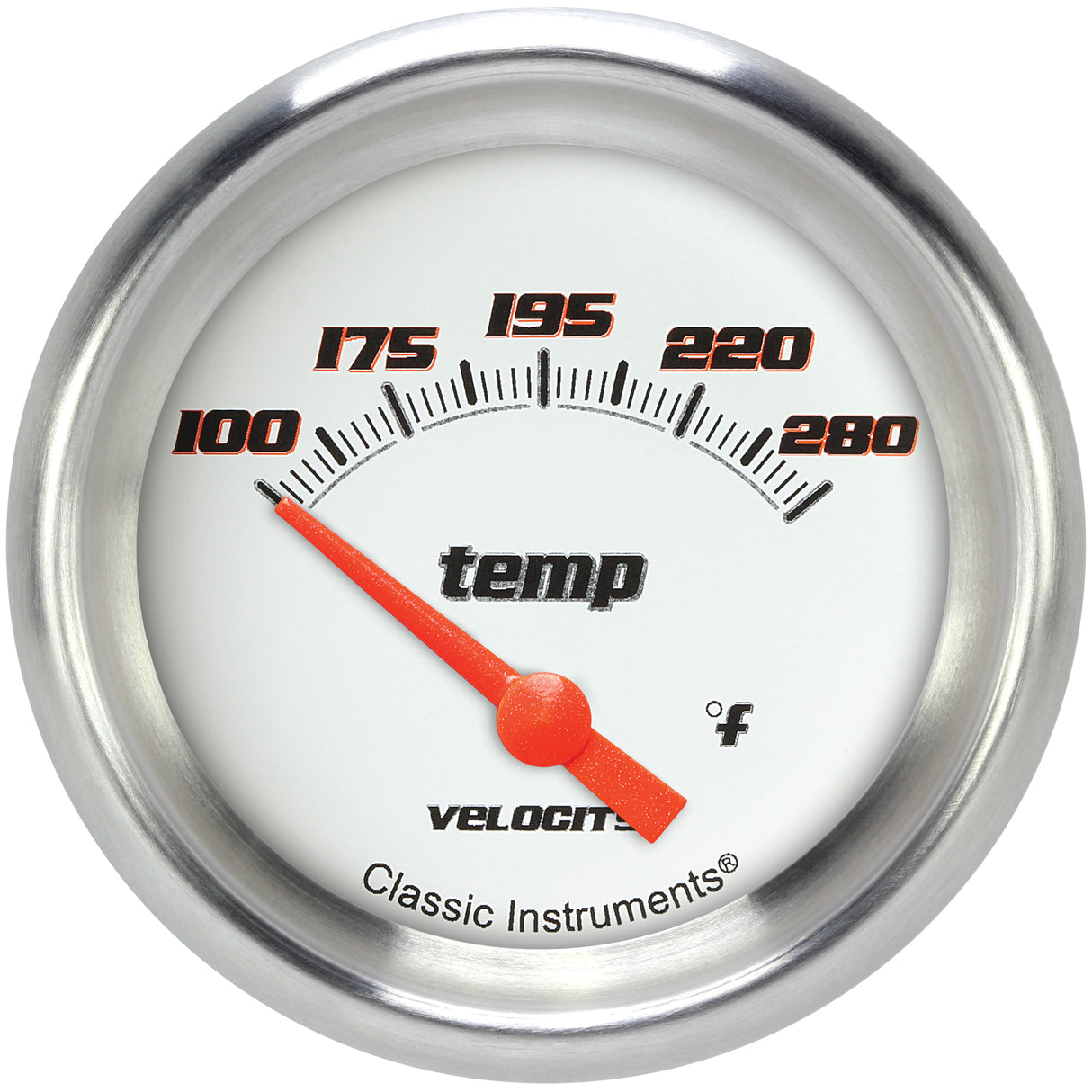 Classic Instruments Velocity White 2-5/8" Short Sweep Water Temp Gauge - VS226WAPF-02