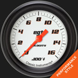 Classic Instruments Velocity White 2 5/8" Exhaust Gas Temp. Gauge - VS398WBPF