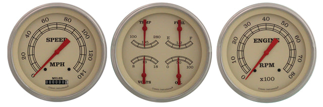 Classic Instruments Vintage Series Three Gauge Set - VT53SLF