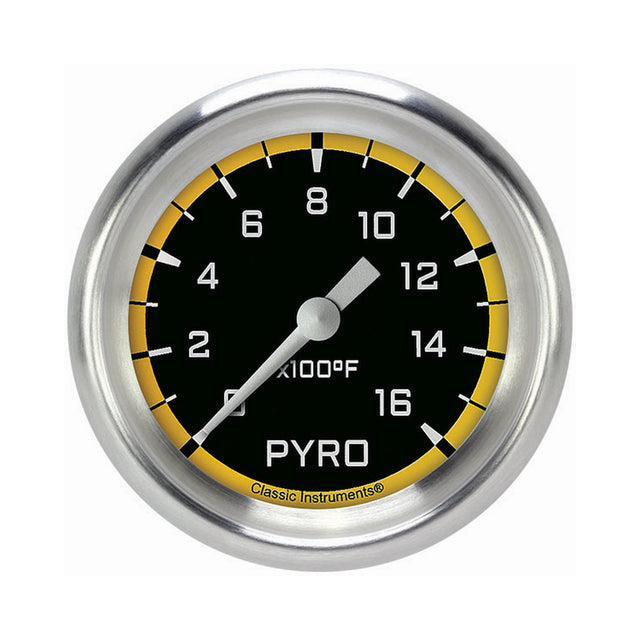 Classic Instruments Autocross Yellow 2 5/8" Exhaust Gas Temp. Gauge - AX398YAPF