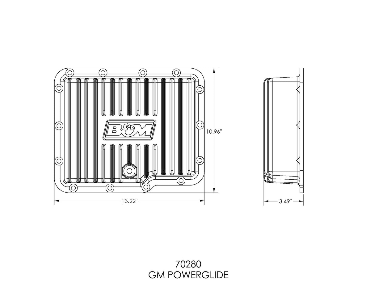 B&M Hi-Tek Deep Transmission Pan - Aluminum - 70280