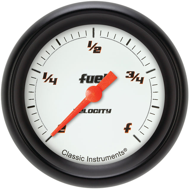 Classic Instruments Velocity White 2-5/8" Fuel Level Gauge - VS309WBPF