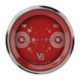 Classic Instruments V8 RED STEELIE 3IN DUAL - TEMP/ VOLT - V8RS74SLC