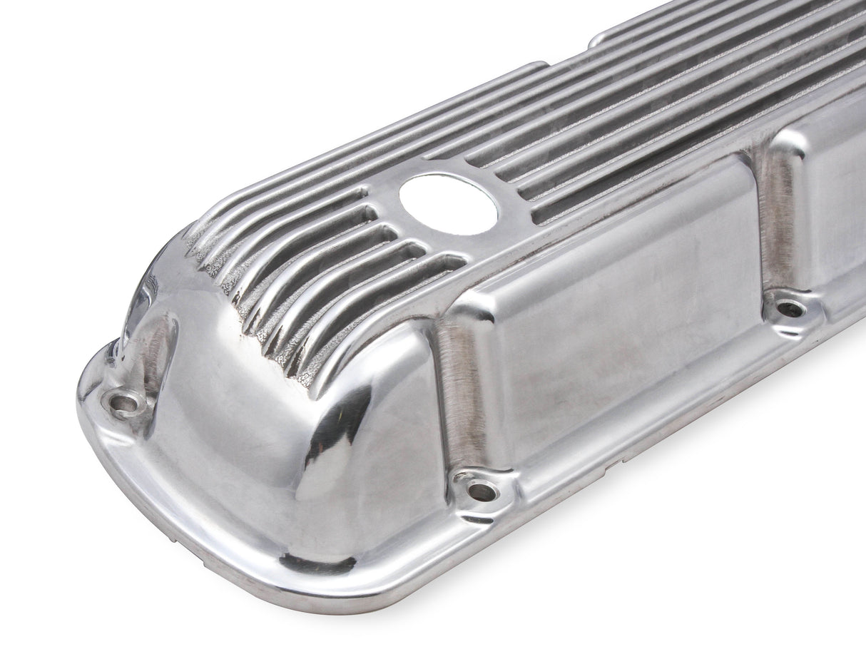 Mr Gasket Cast Aluminum Valve Covers Pair - Polished - 6861G